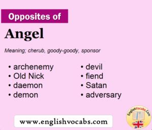 antonyms of angel|opposite words for angel.